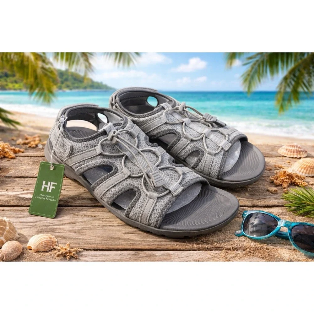 Hike Footwear HF Baresandals II Grey‎ Barefoot Sandals Womens Size 7.5 EU 38.5